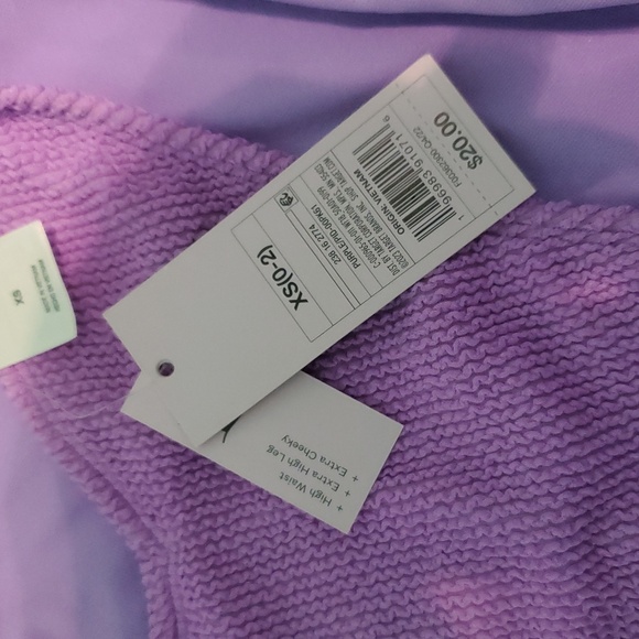 NWT Wild Fable Pucker V-Front High Waist High Leg Cheeky Bikini Bottom XS - Picture 5 of 5